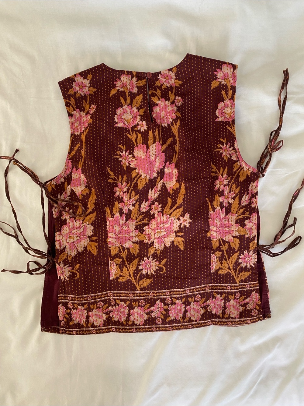 free people faded gardens floral printed top with side ties - Picture 3 of 6